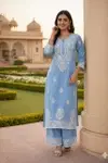 Bs 153 Cotton With Embroidery Work Kurti With Bottom